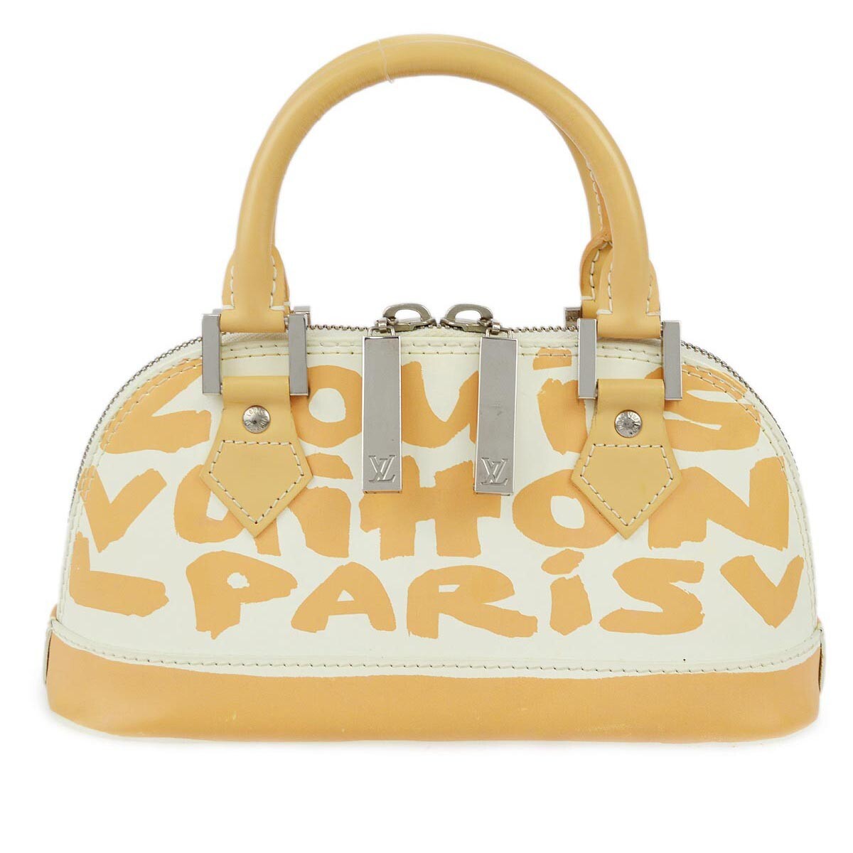Louis Vuitton Alma Handbag Limited Edition Graffiti Leather, Beige, Leather, Handbag