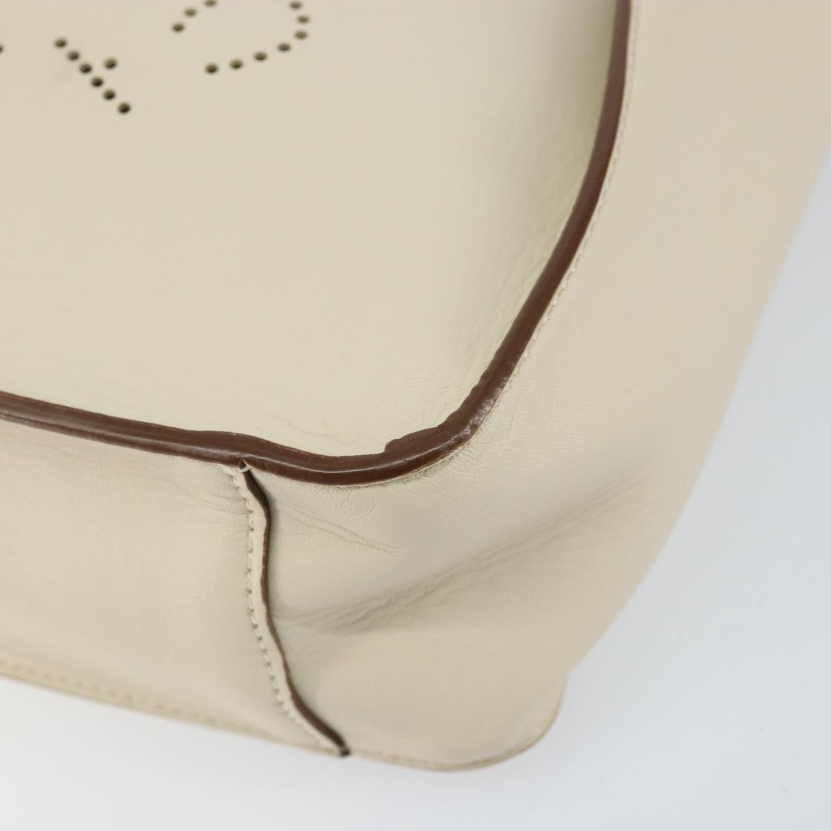 Stella McCartney Logo Crossbody Bag Perforated Faux Leather, BEIGE, LEATHER, Shoulder bag