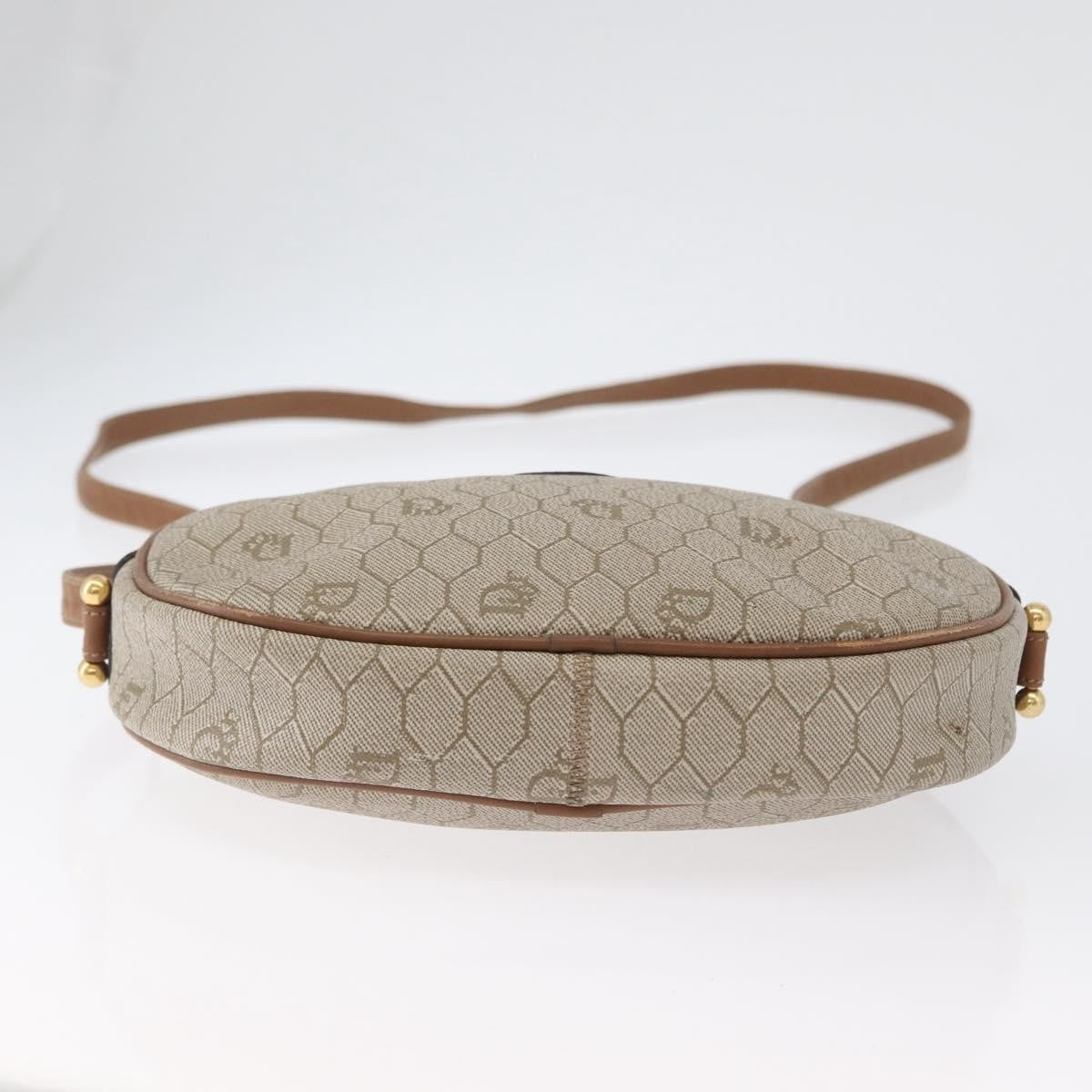 Christian Dior Vintage Honeycomb Shoulder Bag Canvas and Leather, BEIGE, CANVAS, Shoulder bag