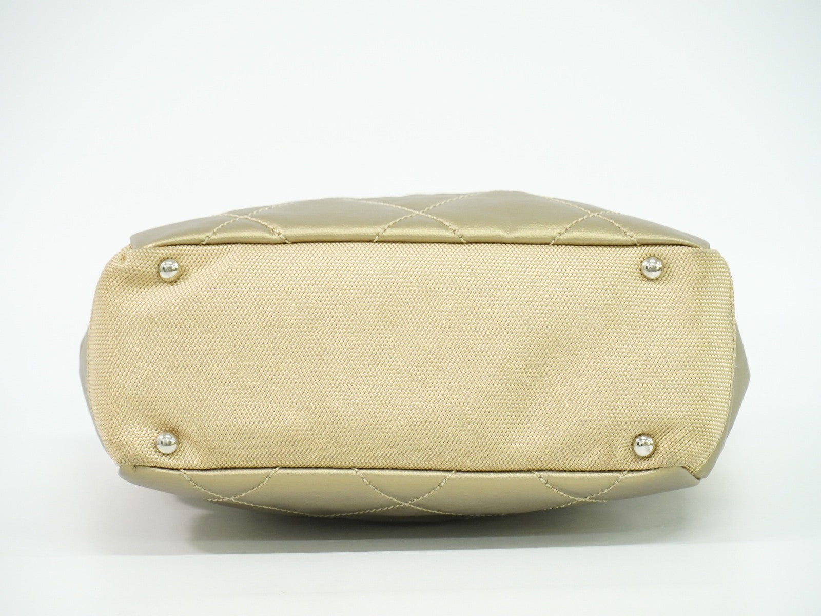 Chanel Biarritz Tote Quilted Coated Canvas, METALLIC, CANVAS, Tote bag