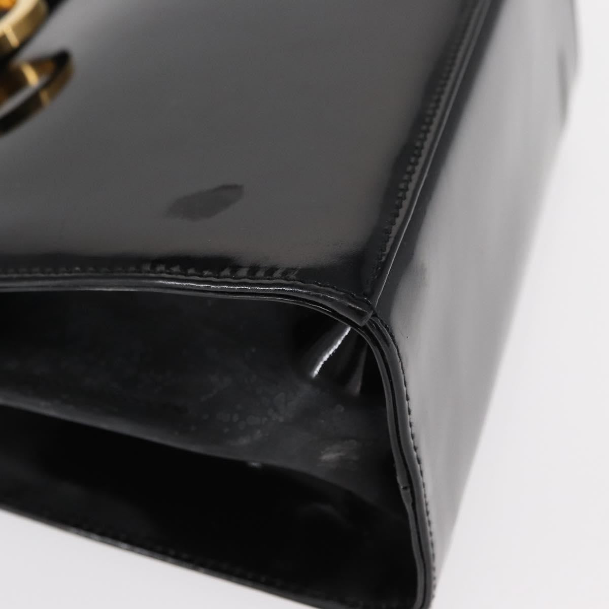 Salvatore Ferragamo Gancini handbag Patent leather, BLACK, PATENT_LEATHER, Handbag