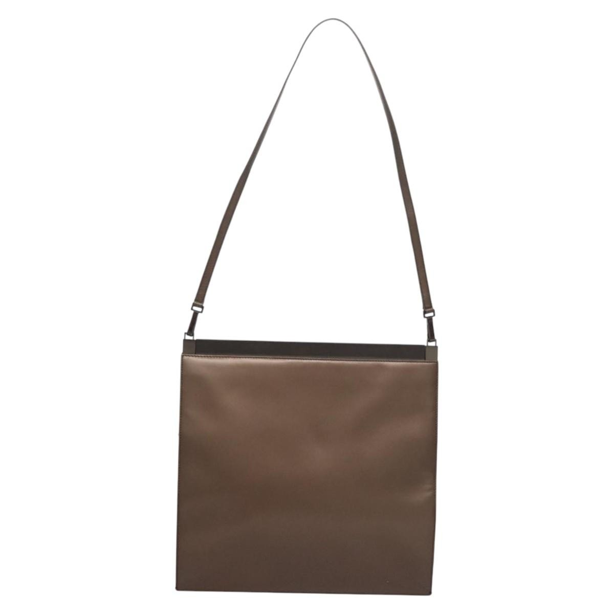 Gucci Vintage Shoulder Bag Leather, BROWN, LEATHER, Shoulder bag