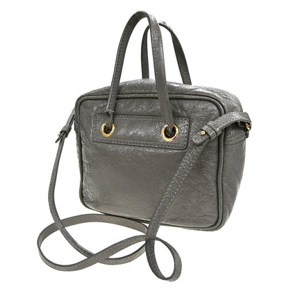 Balenciaga Blanket Square Bag Leather, GRAY, LEATHER, Handbag