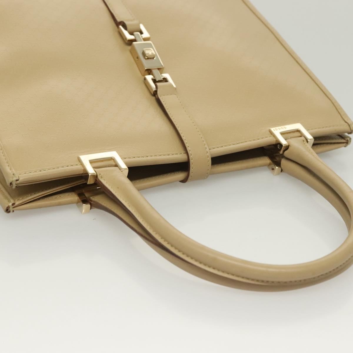 Gucci Vintage Jackie Handbag Leather, BEIGE, LEATHER, Handbag