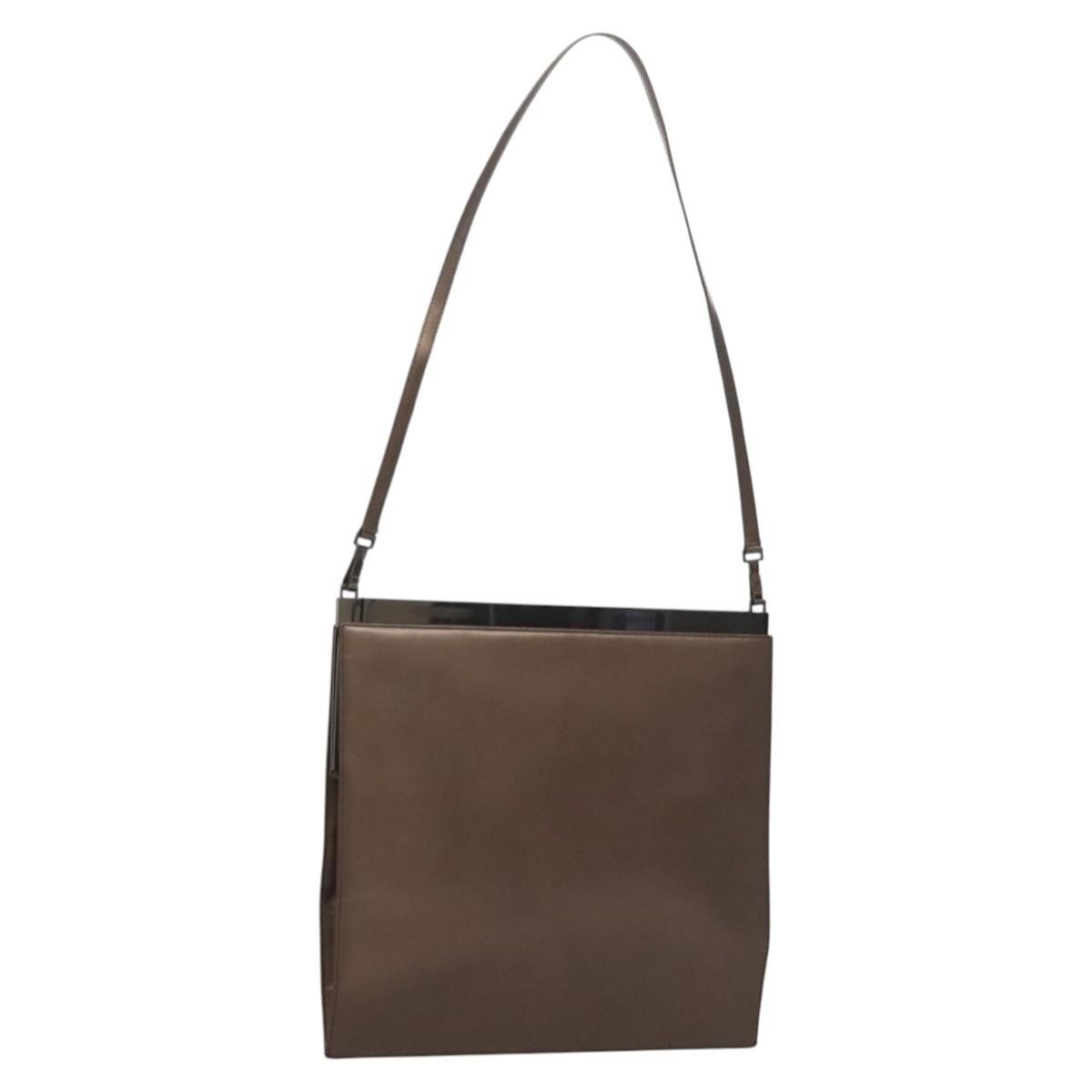 Gucci Vintage Shoulder Bag Leather, BROWN, LEATHER, Shoulder bag