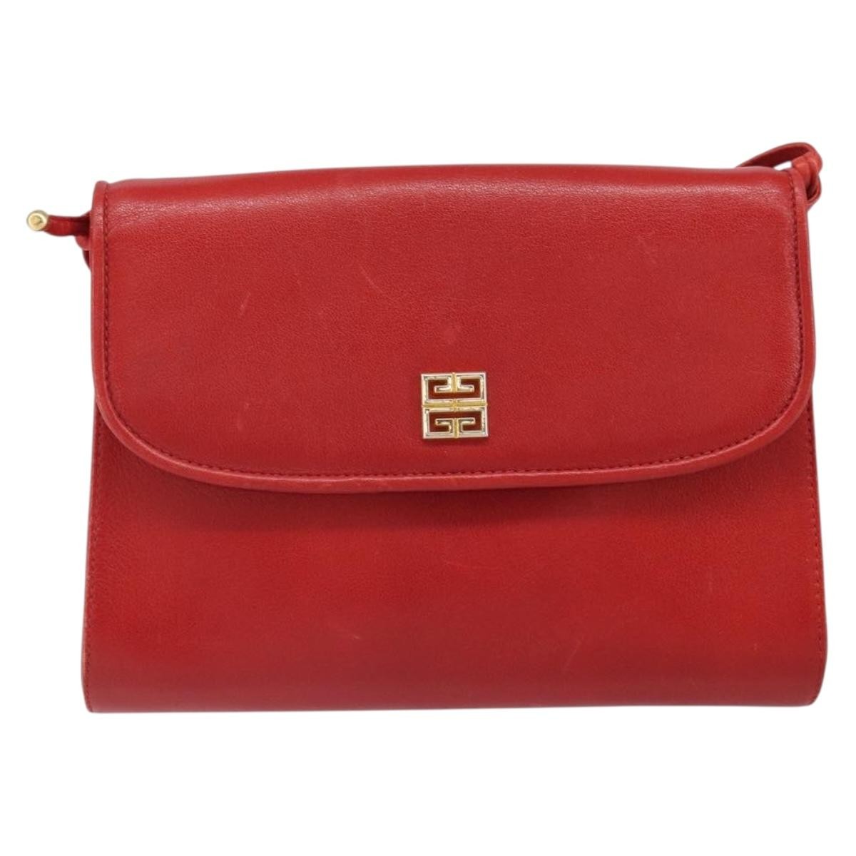 Givenchy Vintage 4G shoulder bag Leather, RED, LEATHER, Shoulder bag