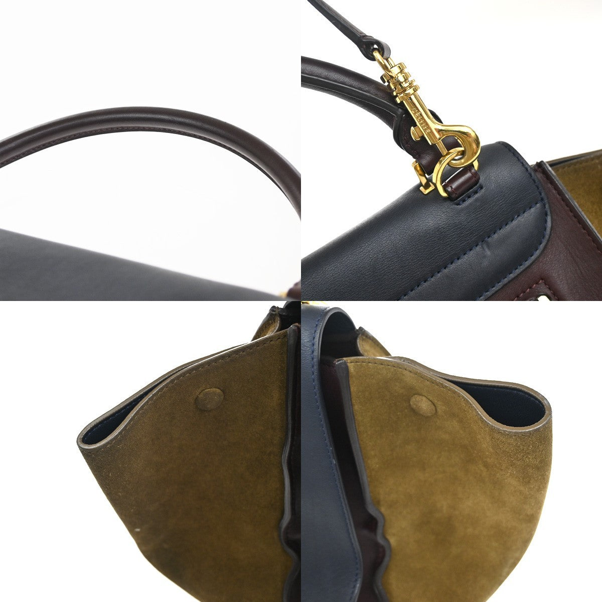 Celine Tricolor Trapeze Bag Leather, MULTICOLOUR, LEATHER, Handbag