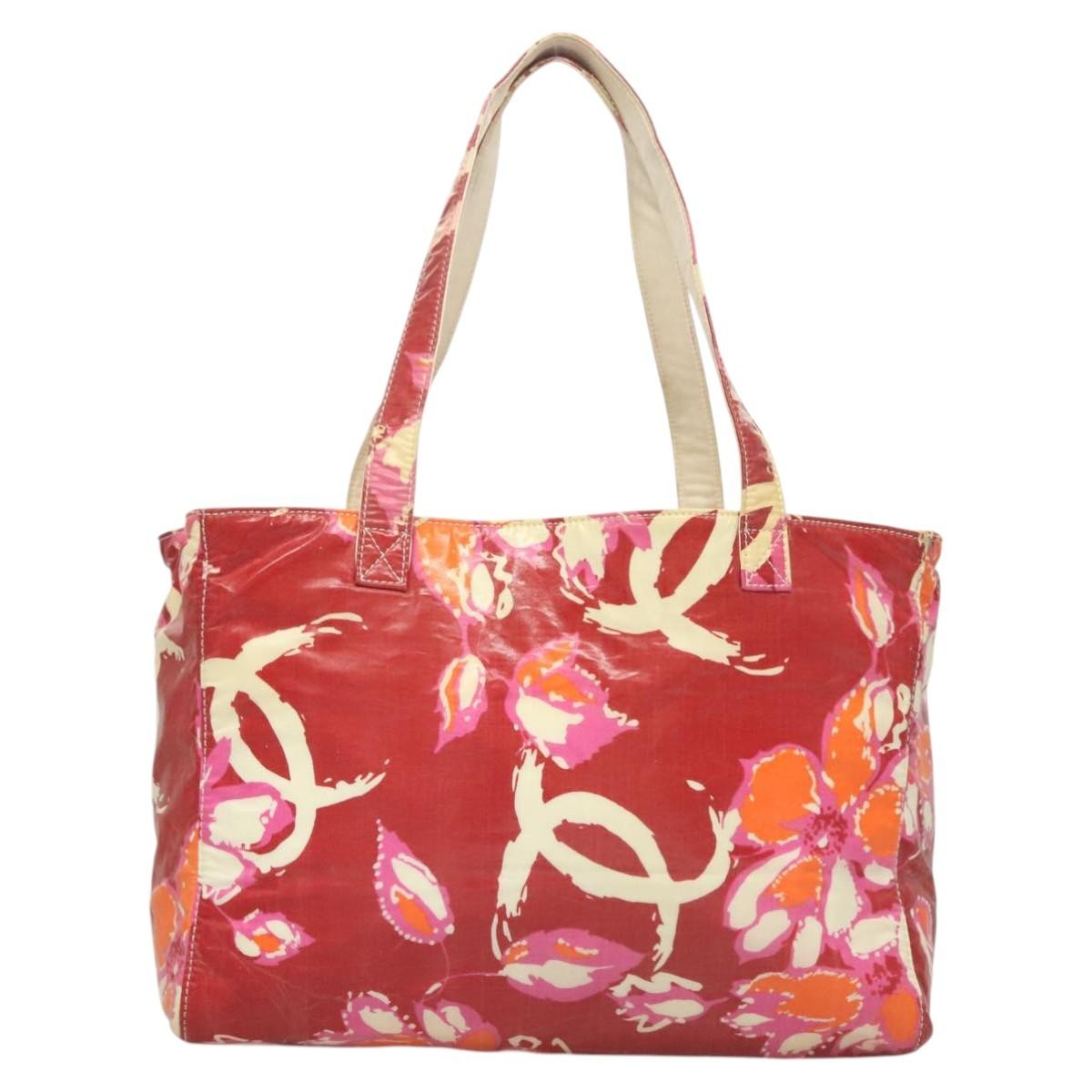 Chanel Vintage Floral Tote Patent leather, RED, PATENT_LEATHER, Tote bag