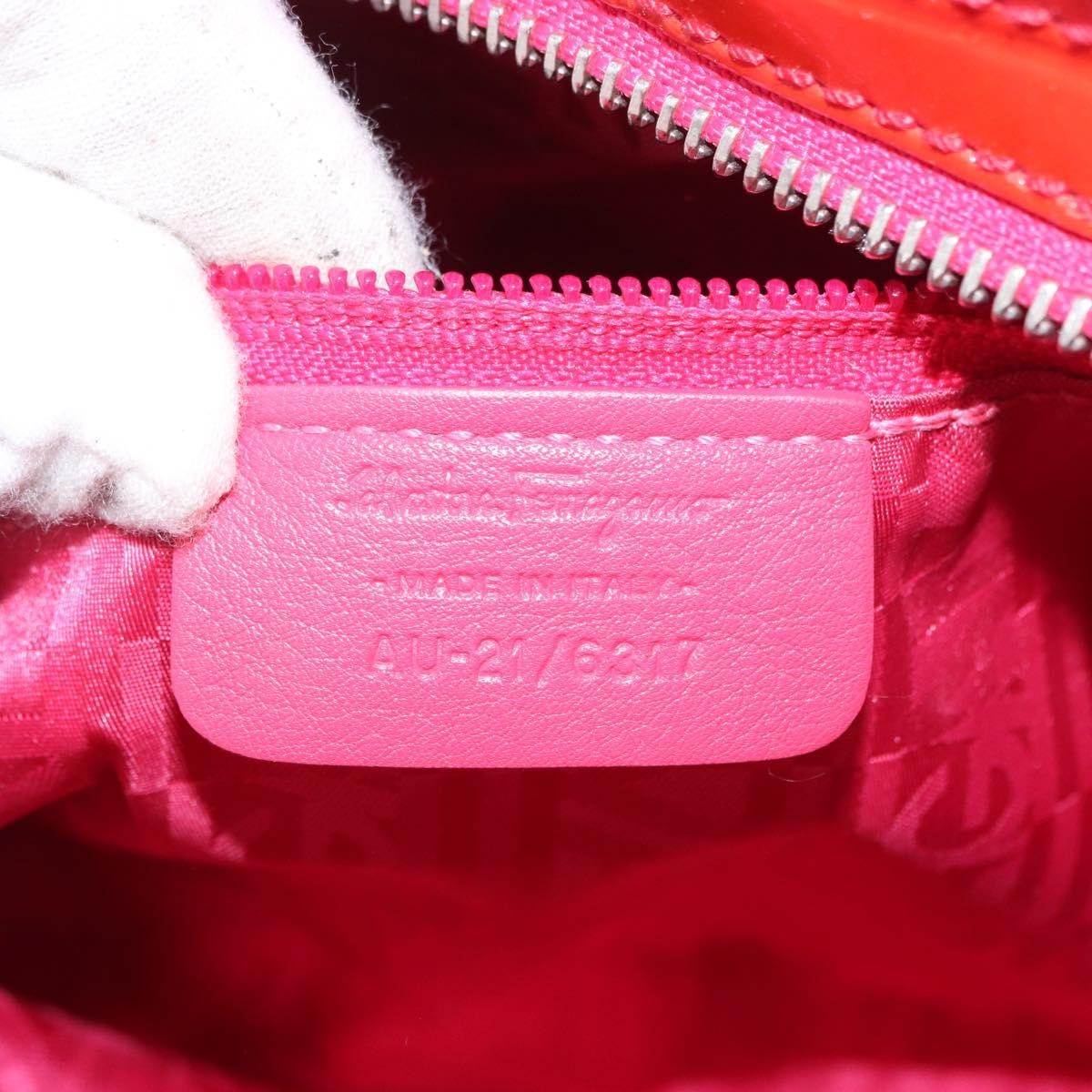 Salvatore Ferragamo Gancini handbag Patent leather, RED, PATENT_LEATHER, Handbag