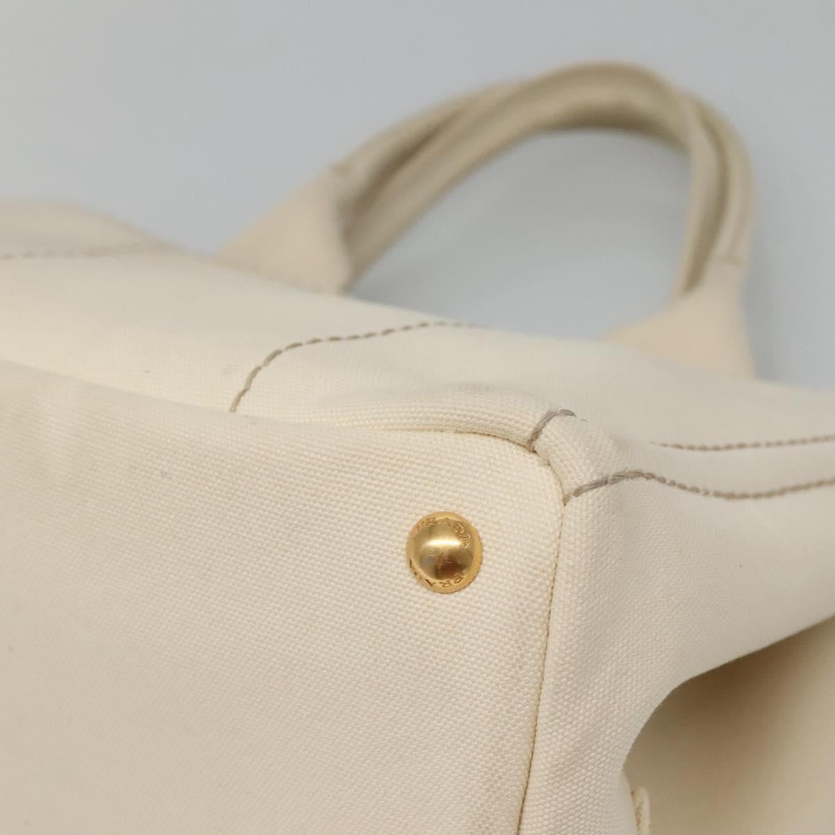 Prada Canapa Tote Canvas, White, Canvas, Tote Bag