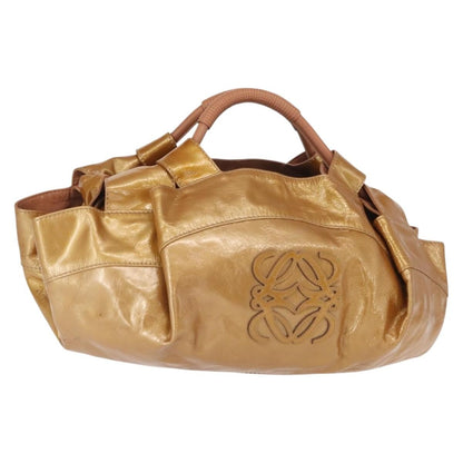 Loewe Aire Shoulder Bag Leather, GOLD, PATENT_LEATHER, Handbag