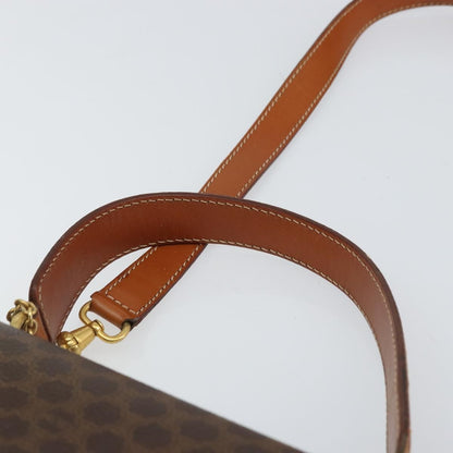 Celine Vintage Macadam Handbag Canvas and Leather, BROWN, CANVAS, Handbag