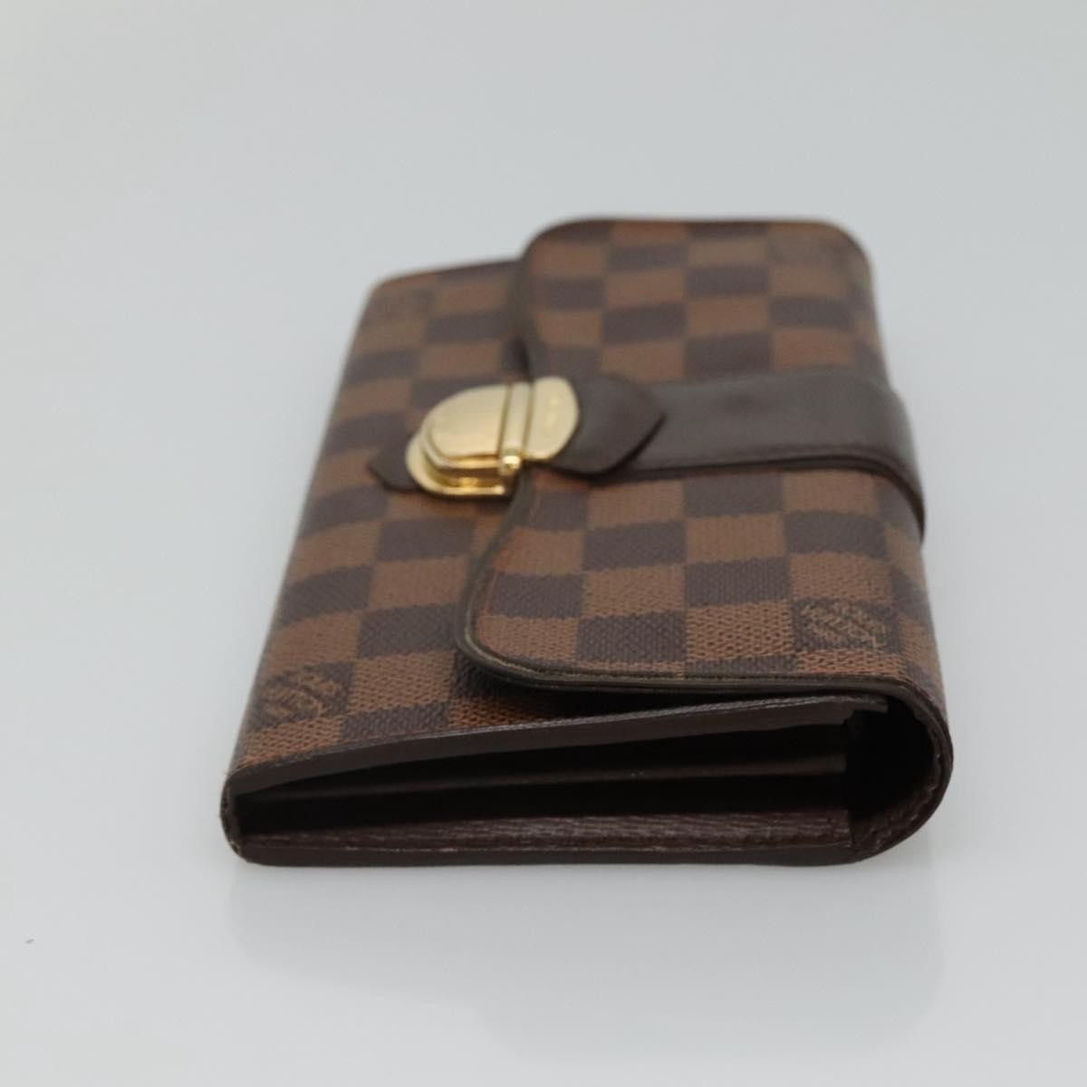 Louis Vuitton Sistina Wallet Damier, BROWN, CANVAS, Wallets