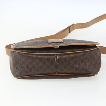 Celine Vintage Macadam Shoulder Bag Canvas and Leather, BROWN, CANVAS, Shoulder bag