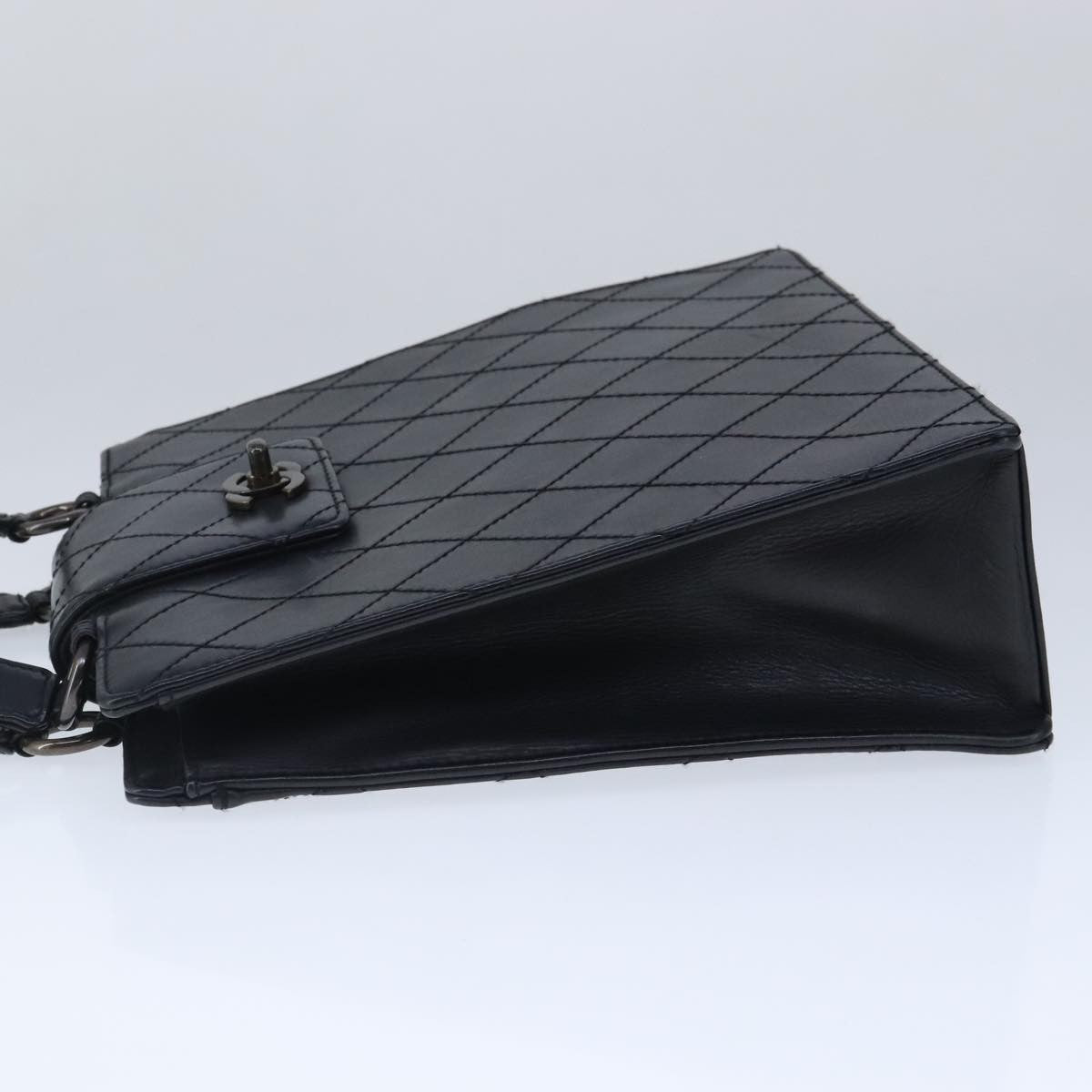 Chanel Vintage CC Turnlock Satchel Leather, BLACK, LEATHER, Handbag