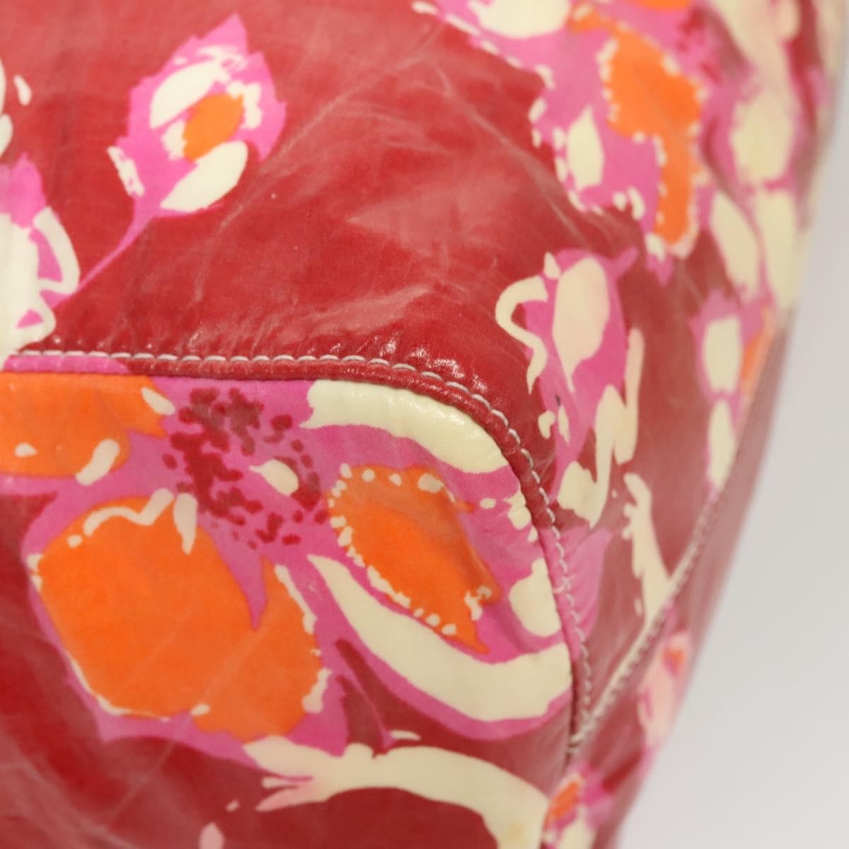 Chanel Vintage Floral Tote Patent leather, RED, PATENT_LEATHER, Tote bag