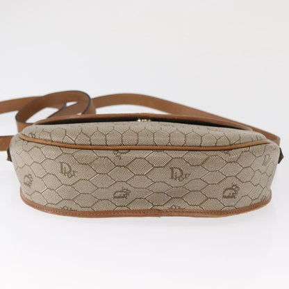 Christian Dior Vintage Honeycomb Shoulder Bag Canvas and Leather, BEIGE, CANVAS, Shoulder bag