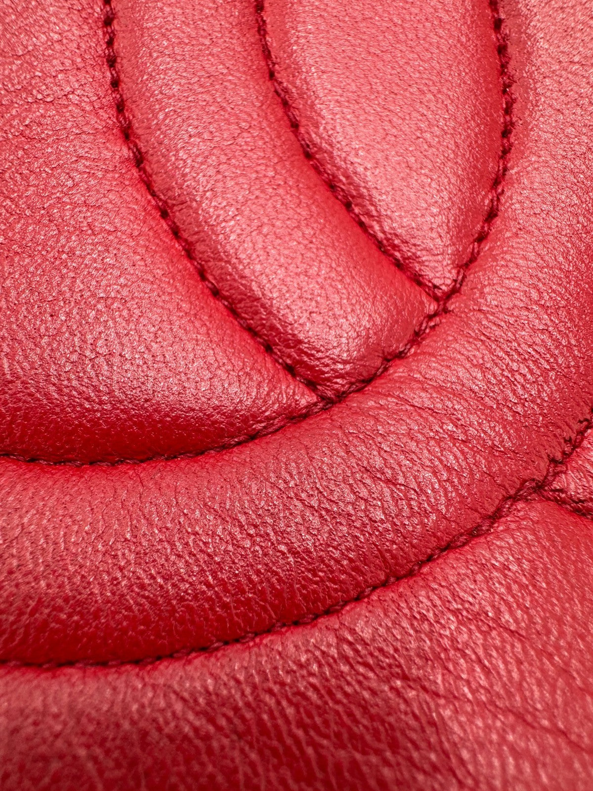 Chanel Vintage Round Tassel Crossbody Bag Quilted Lambskin, RED, LEATHER, Shoulder bag