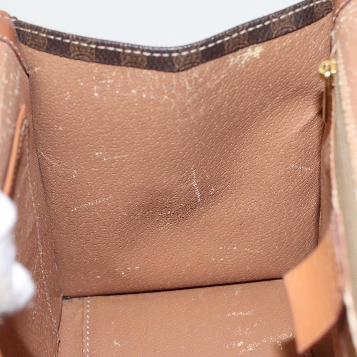 Celine Macadam Handbag Macadam with leather, BROWN, CANVAS, Handbag