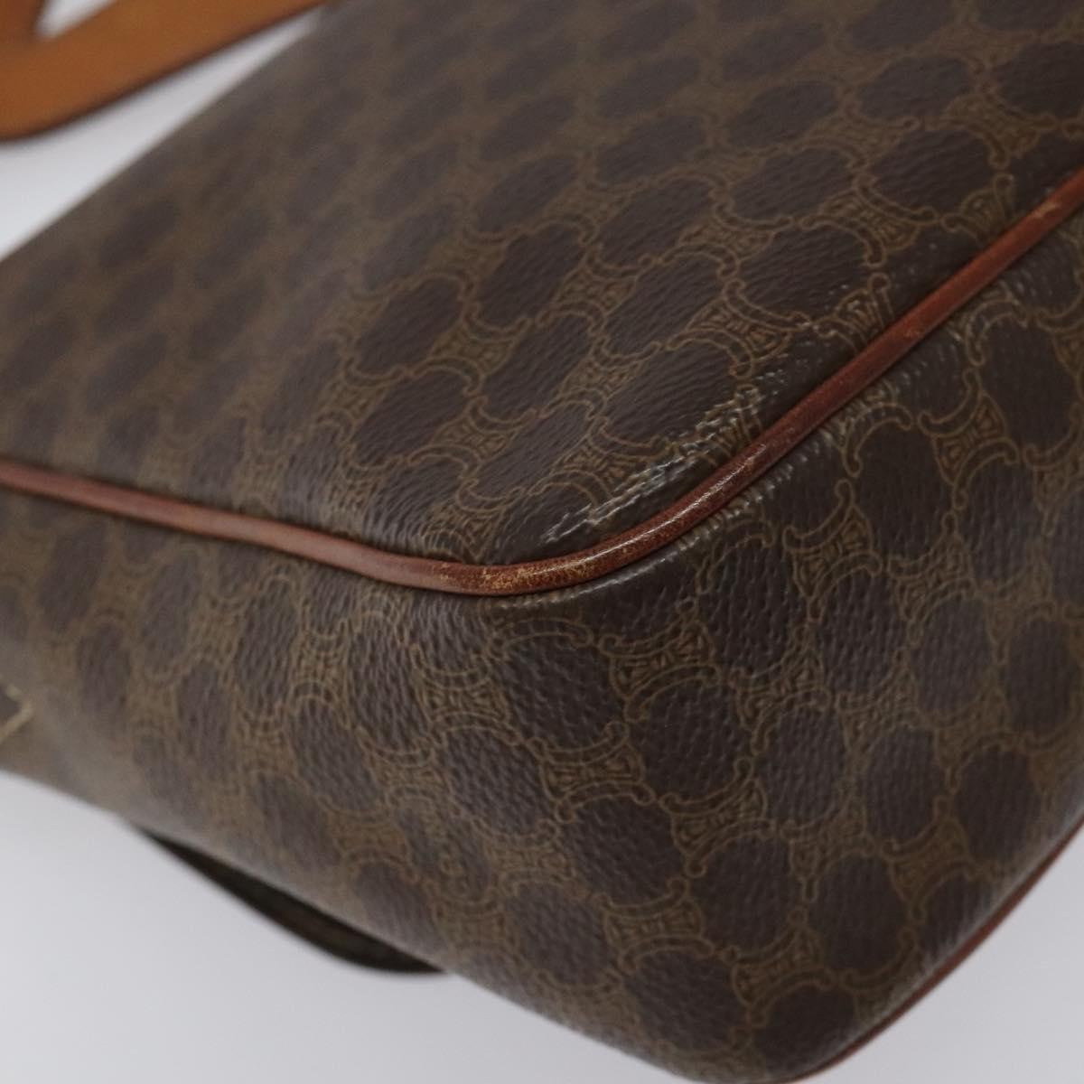 Celine Vintage Macadam Shoulder Bag Canvas, BROWN, CANVAS, Shoulder bag