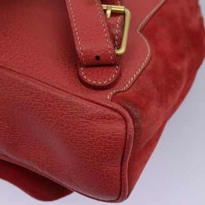 Gucci Gucci bamboo backpack daim, Red, Suede, Backpack