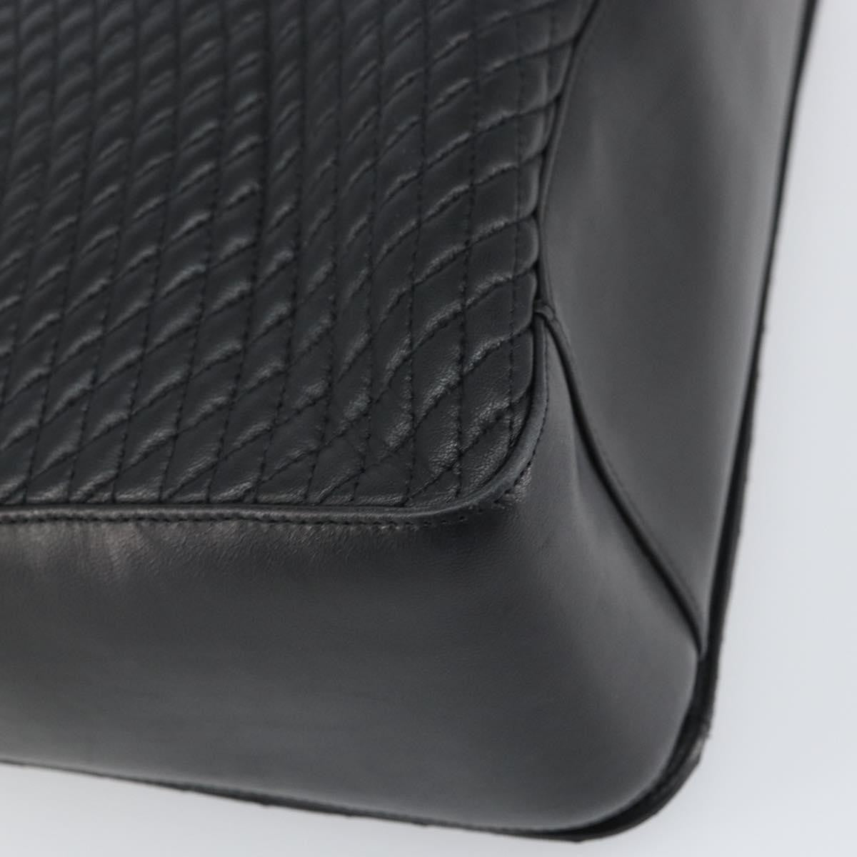 Bally Vintage Tote Bag Quilted Leather, Black, Leather, Tote Bag