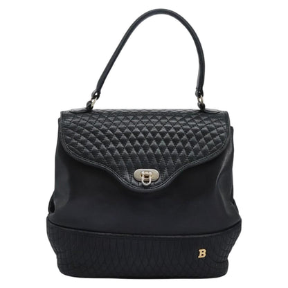 Bally Vintage Handbag Quilted Leather, Black, Leather, Handbag