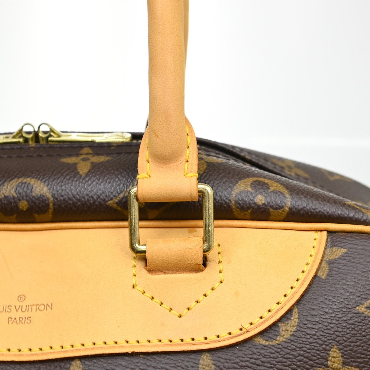 Louis Vuitton Deauville Handbag Monogram Canvas, Brown, Canvas, Handbag