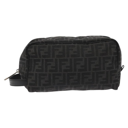 Fendi Toiletry Pouch Zucca Canvas, BLACK, CANVAS, Clutche & pouche