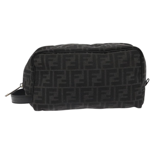 Fendi Toiletry Pouch Zucca Canvas, BLACK, CANVAS, Clutche & pouche
