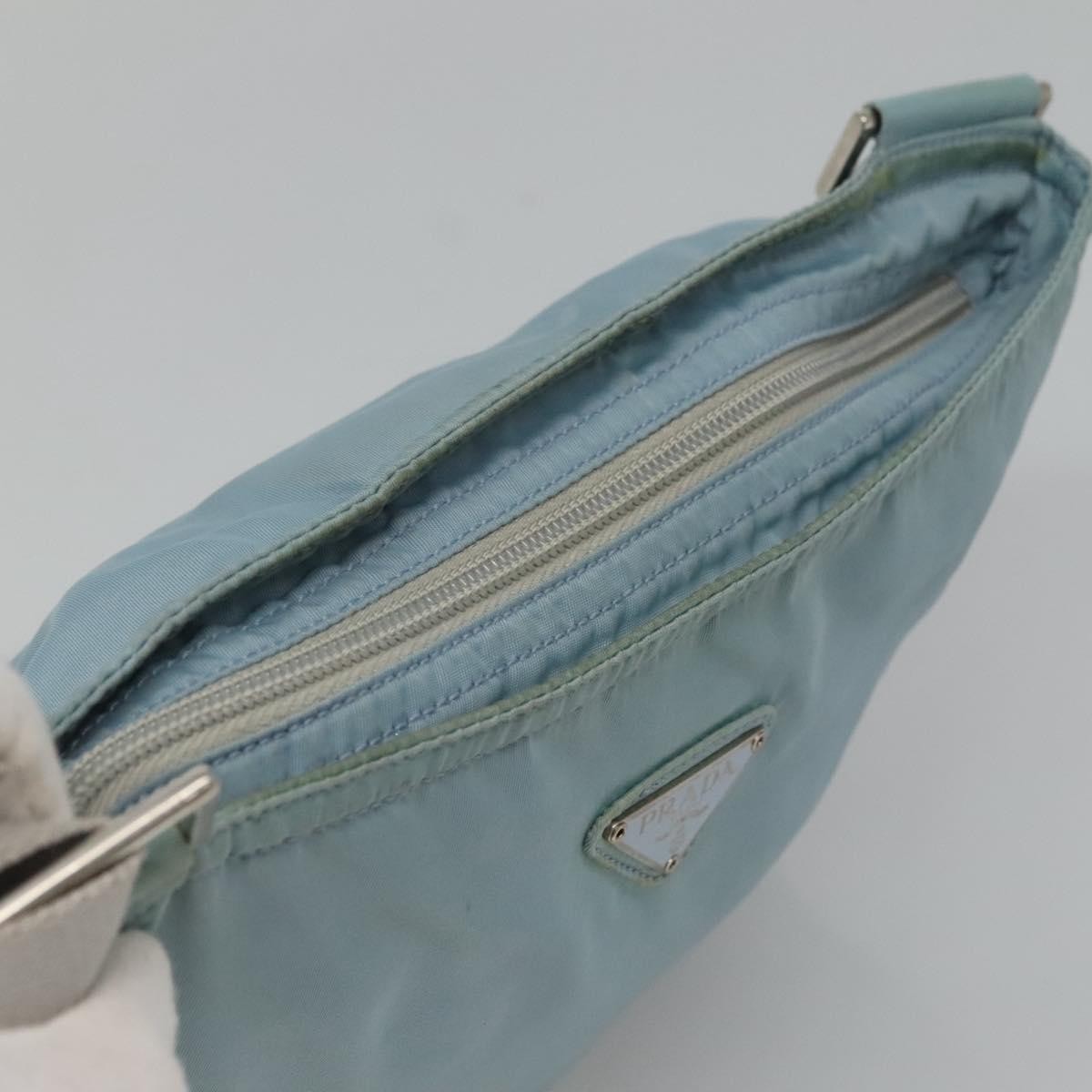 Prada Flat Messenger Bag Tessuto, Blue, Nylon, Shoulder Bag
