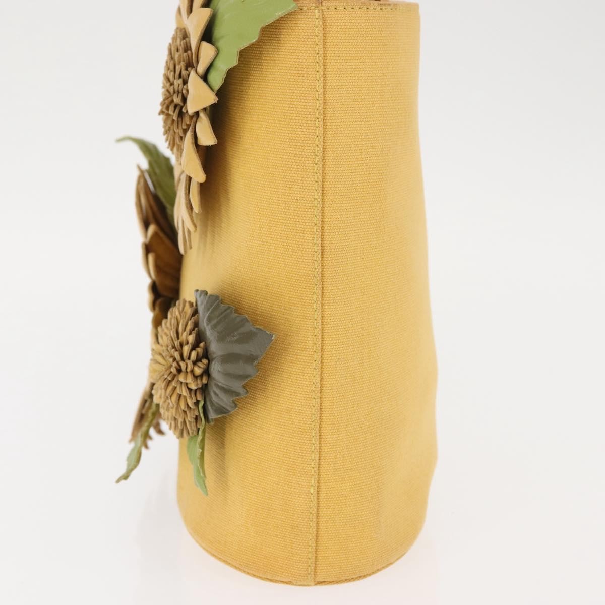 Salvatore Ferragamo Flower tote Canvas, YELLOW, CANVAS, Tote bag