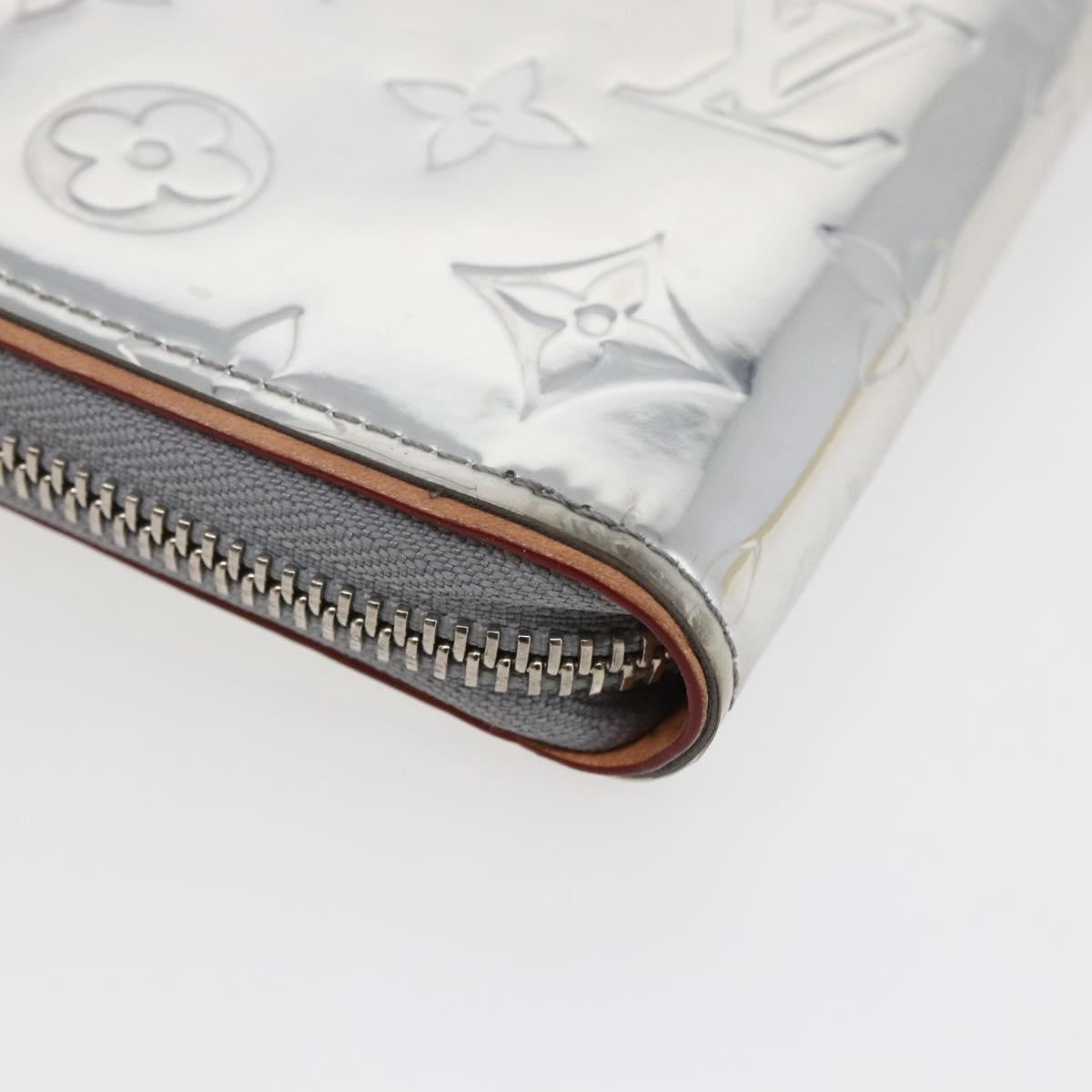Louis Vuitton Zippy wallet vertical Monogram mirror, SILVER, CANVAS, Wallets