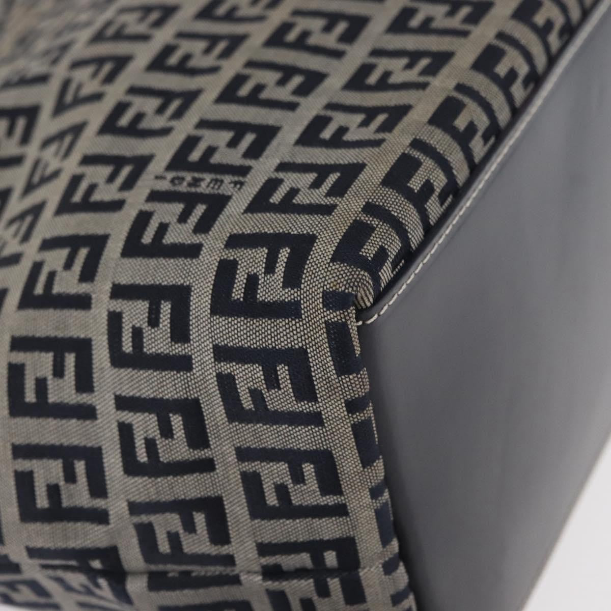 Fendi Shopping Tote Zucchino Canvas, NAVY, CANVAS, Tote bag