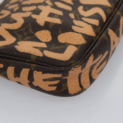 Louis Vuitton Pochette Accessoires Limited Edition Monogram Graffiti, ORANGE, CANVAS, Bag