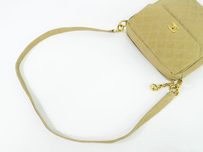 Chanel Vintage Camera bag Quilted Lambskin, BEIGE, LEATHER, Crossbody bag