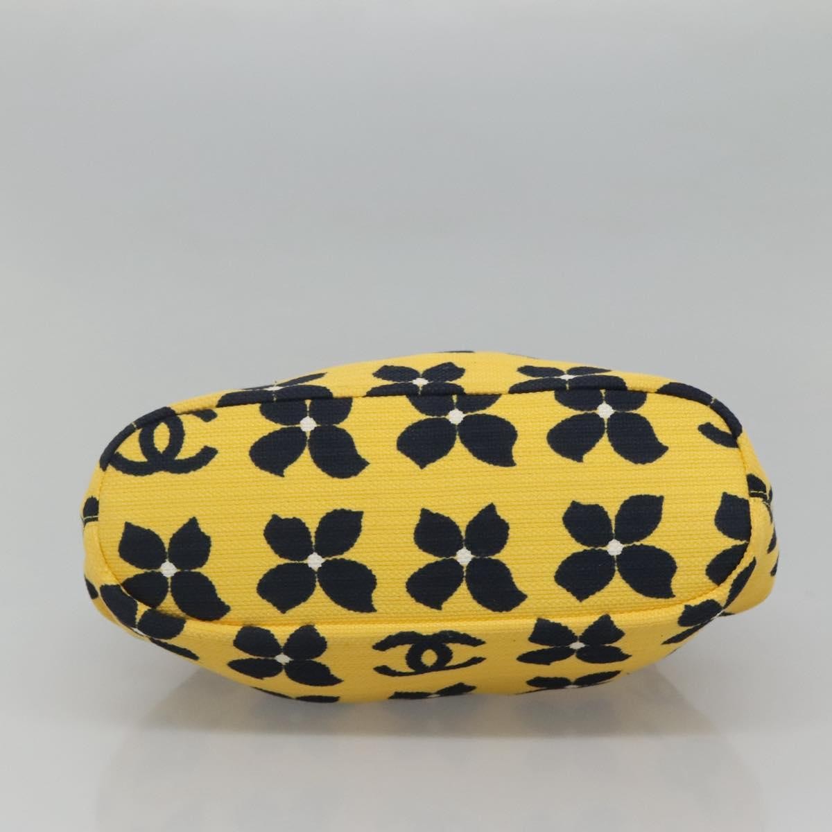 Chanel Vintage Frame Shoulder Bag Printed Canvas, YELLOW, CANVAS, Shoulder bag