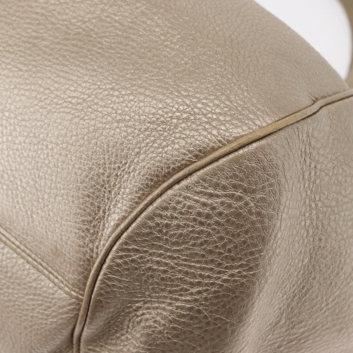 Salvatore Ferragamo Gancini handbag Leather, GOLD, LEATHER, Handbag