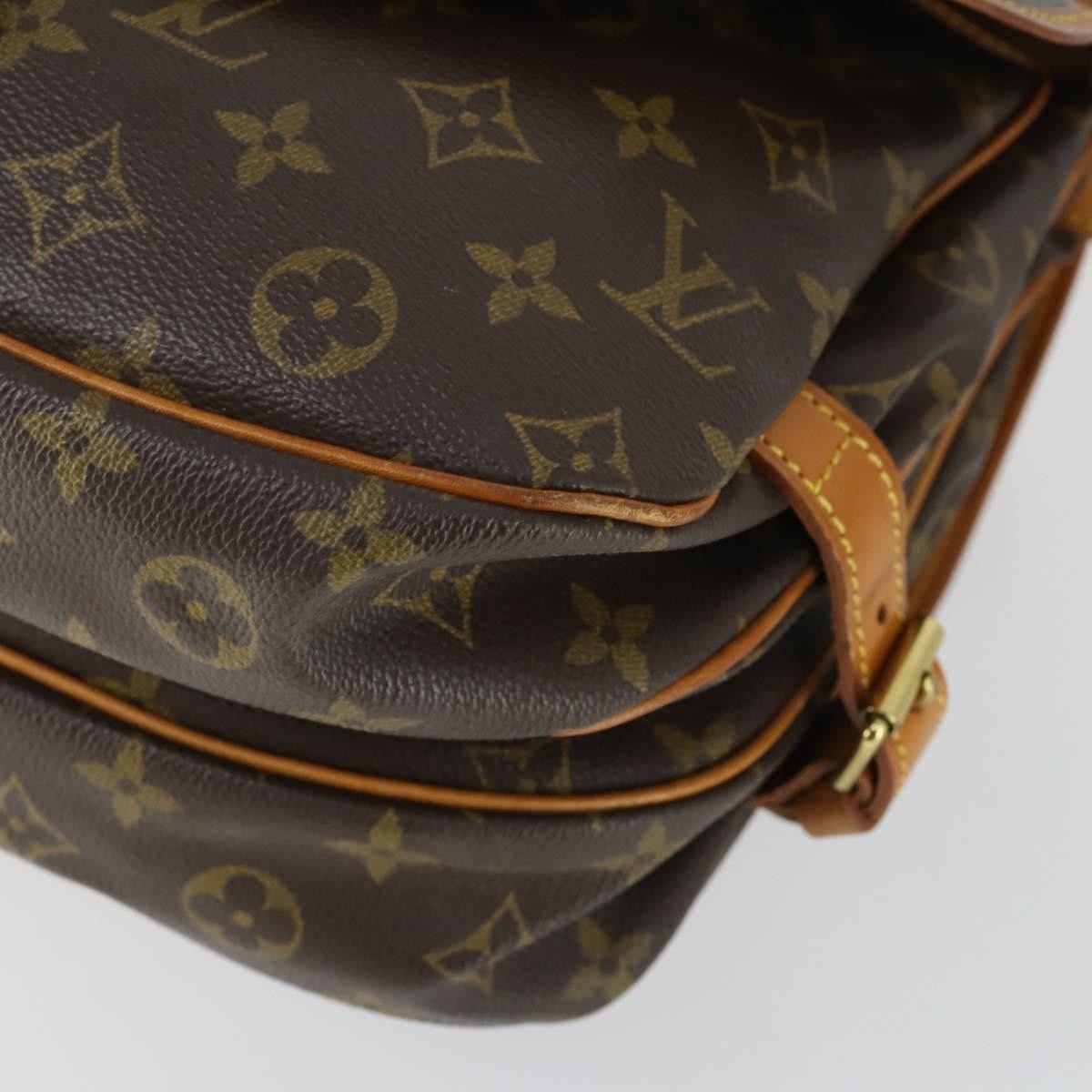 Louis Vuitton Saumur Handbag Monogram Canvas, BROWN, CANVAS, Shoulder bag