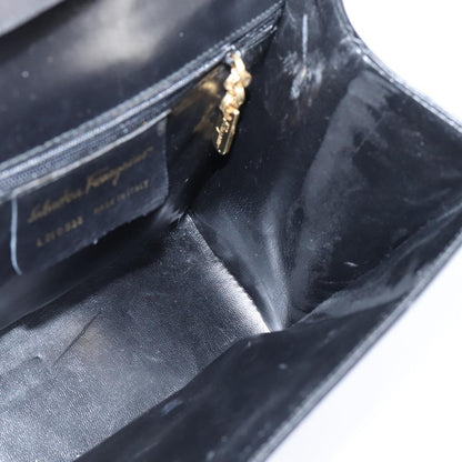 Salvatore Ferragamo Gancini Flap Shoulder bag Leather, BLACK, LEATHER, Shoulder bag