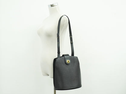 Louis Vuitton Cluny Shoulder Bag Epi Leather, BLACK, LEATHER, Shoulder bag