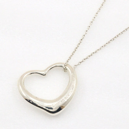 Tiffany & Co. Elsa Peretti Open Heart Pendant Necklace Sterling Silver, SILVER, SILVER, Necklace