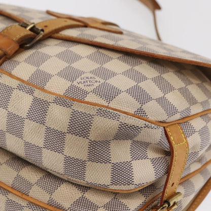 Louis Vuitton Saumur Handbag Damier, BEIGE, CANVAS, Shoulder bag
