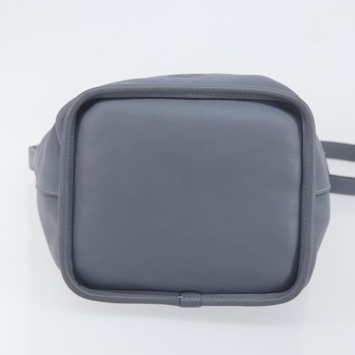 Loewe Anagram Shoulder Bag Leather, BLUE, LEATHER, Shoulder bag