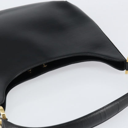 Salvatore Ferragamo Vintage Gancini Hobo Leather, BLACK, LEATHER, Shoulder bag