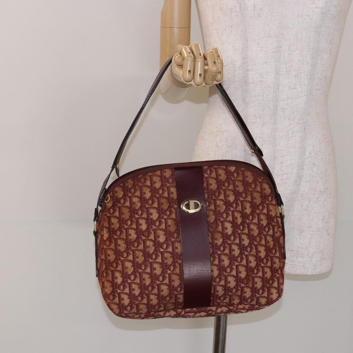 Christian Dior Vintage Trotter Handbag Canvas, RED, CANVAS, Handbag