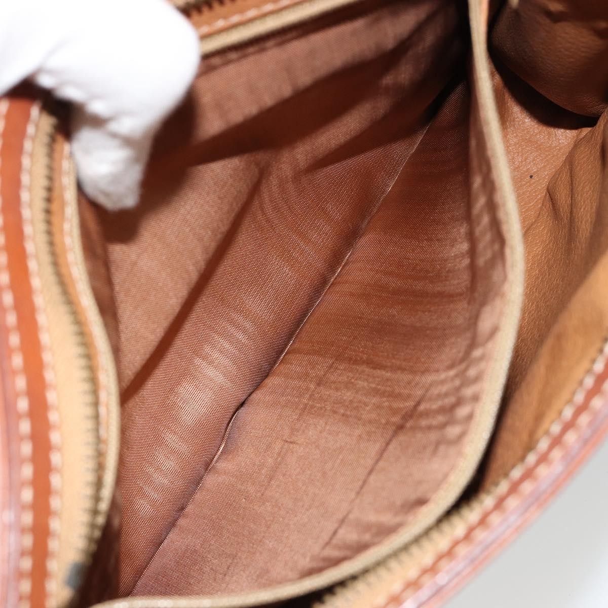 Celine Logo Triomphe Pouch Canvas and leather, Brown, Canvas, Clutch
