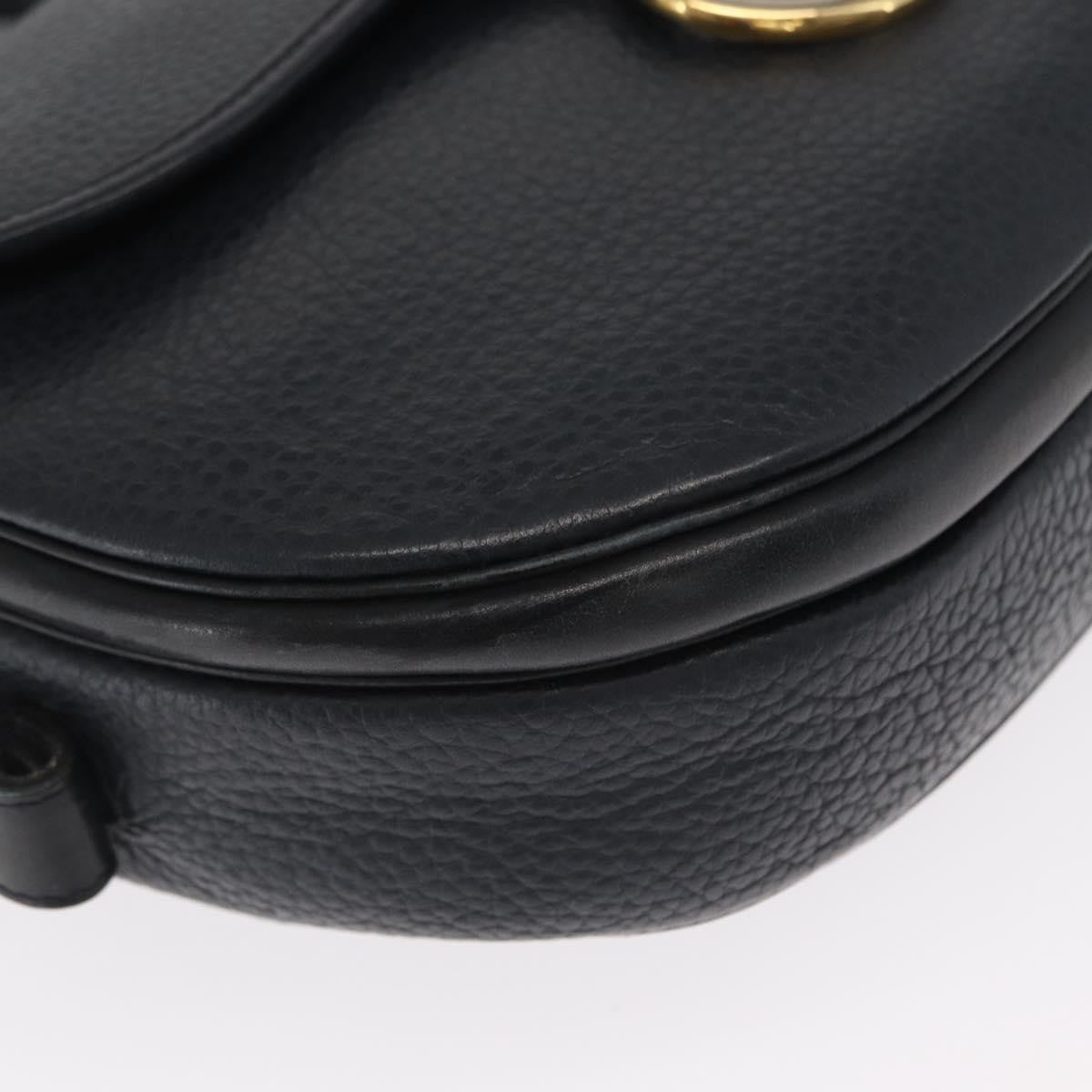 Christian Dior Vintage Shoulder Bag Leather, NAVY, LEATHER, Shoulder bag