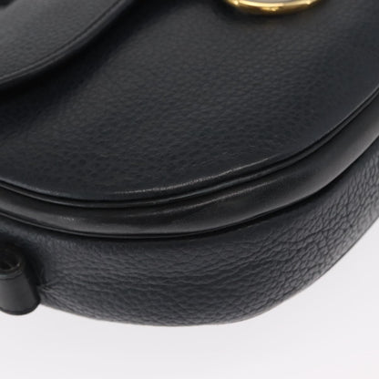 Christian Dior Vintage Shoulder Bag Leather, NAVY, LEATHER, Shoulder bag