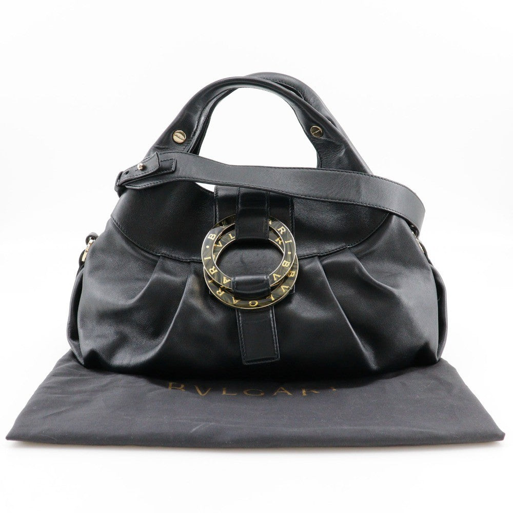 Bvlgari Chandra Hobo Leather, Black, Leather, Handbag